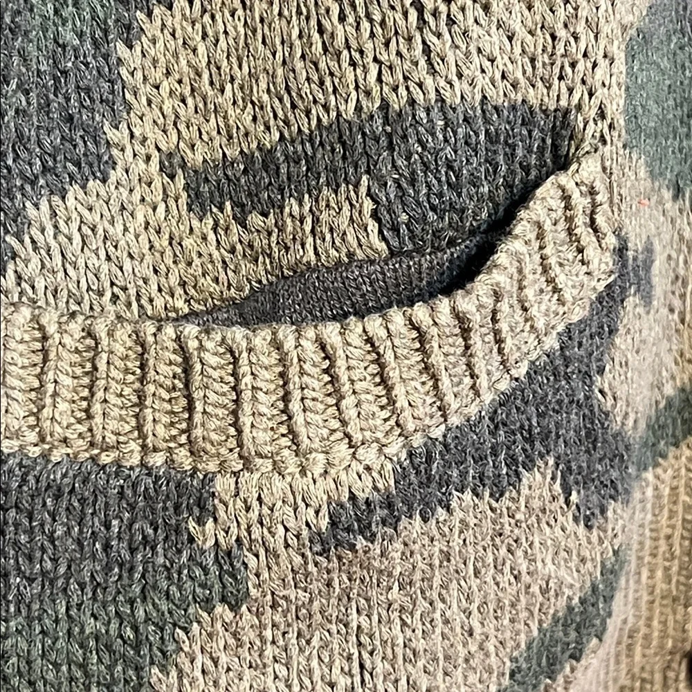 Abercrombie & Fitch Men's Shawl Cardigan in Olive Camo Size XXL - Picture 7 of 14